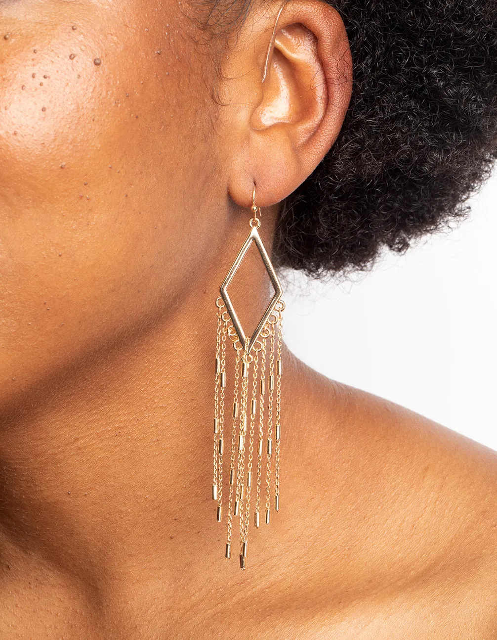 Gold Kite Drop Earrings