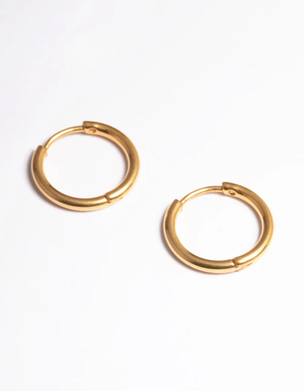 Gold Plated Basic Hinge Huggie Earrings