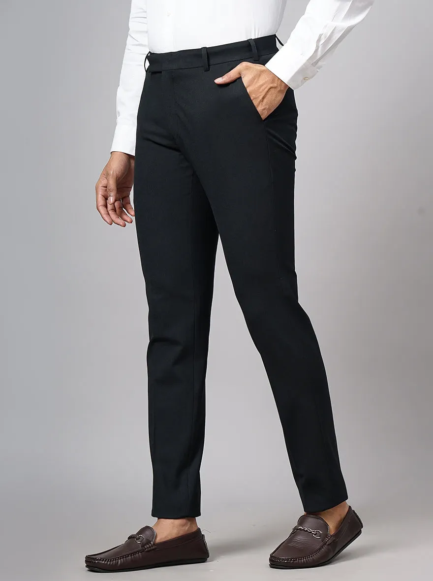 Green Solid Super Slim Fit Formal Trouser | JadeBlue