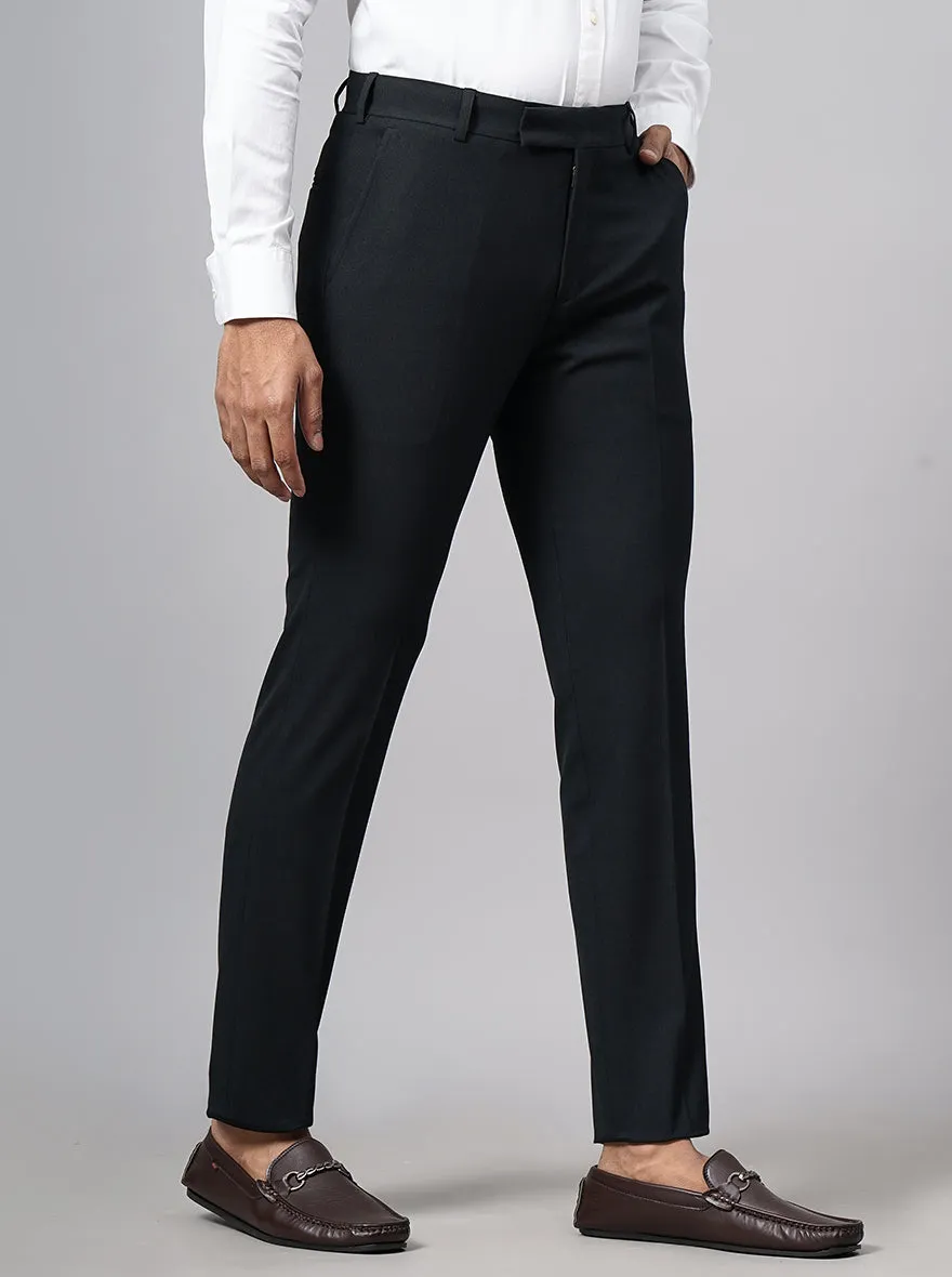 Green Solid Super Slim Fit Formal Trouser | JadeBlue