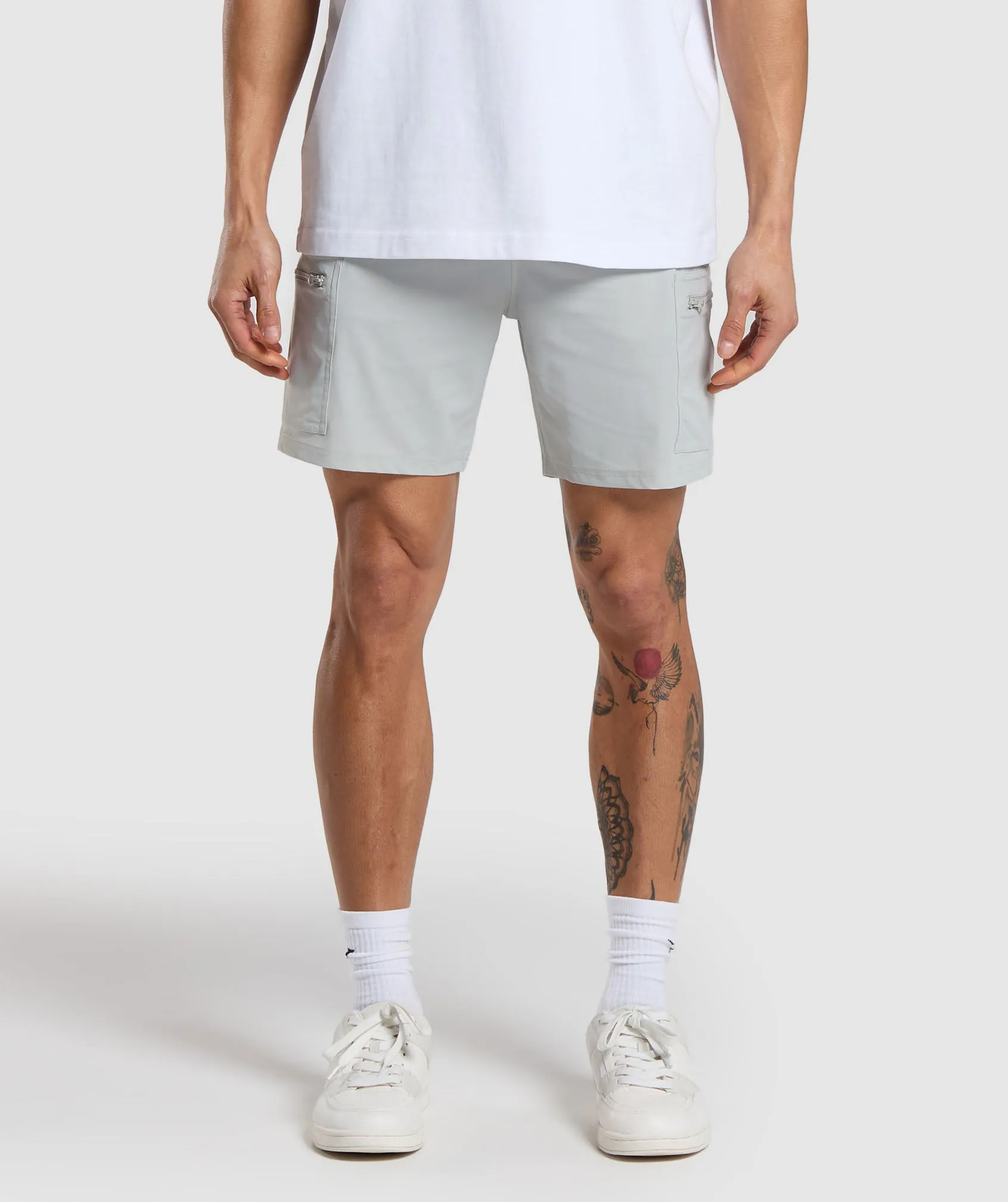 Gymshark Rest Day 6" Cargo Shorts - Light Grey