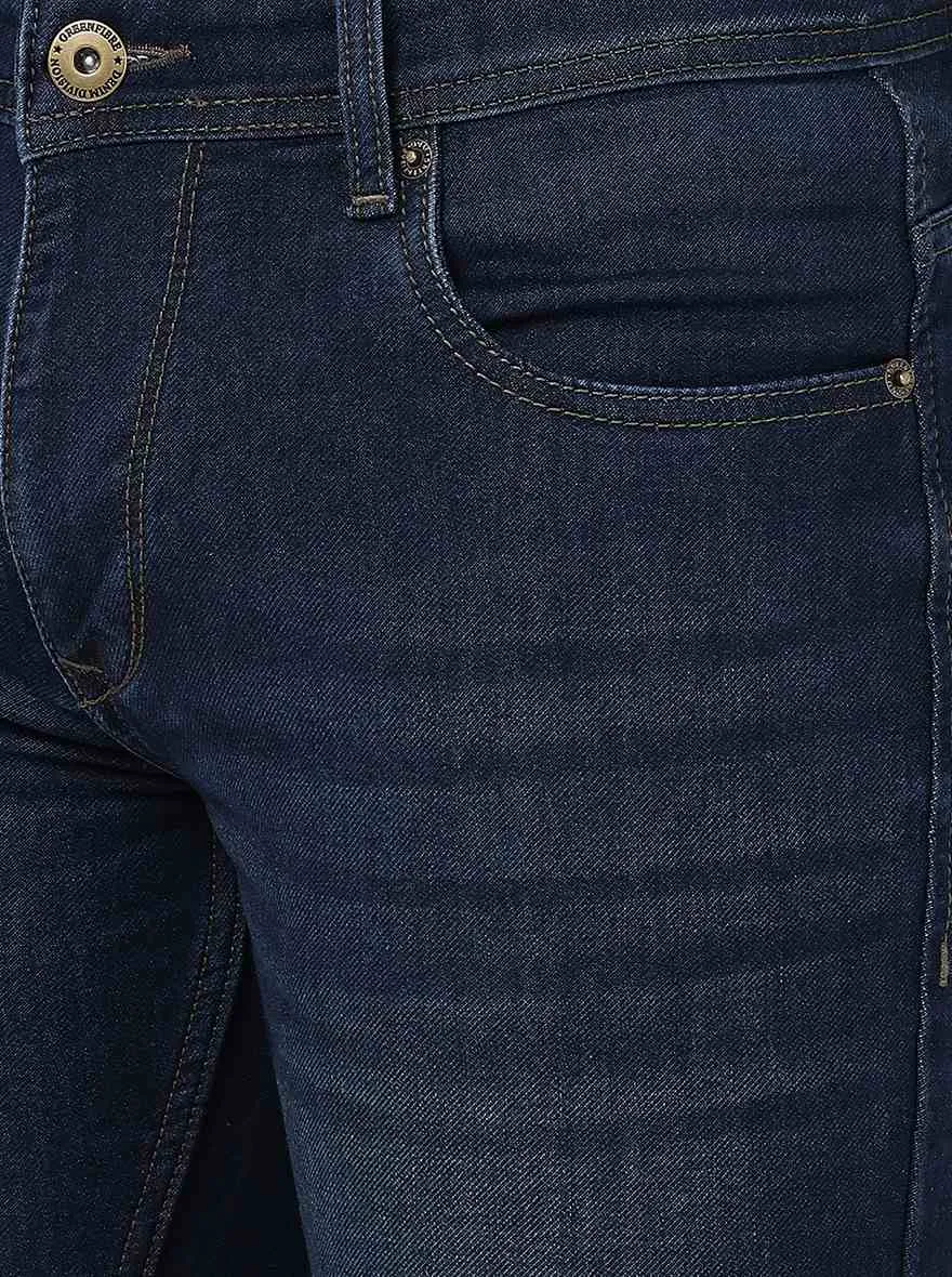 Indigo Blue Solid Narrow Jeans | Greenfibre