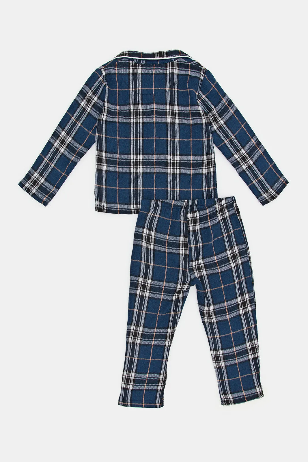 Infant Boys Navy Check Pyjama Set (2 Piece)