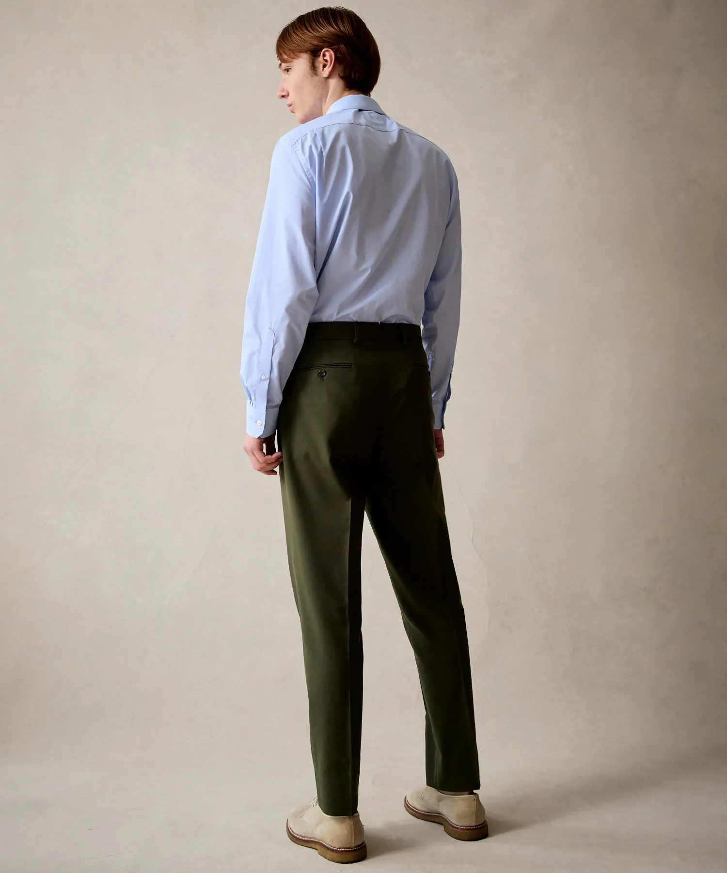 Italian Cotton Sutton Suit in Olive