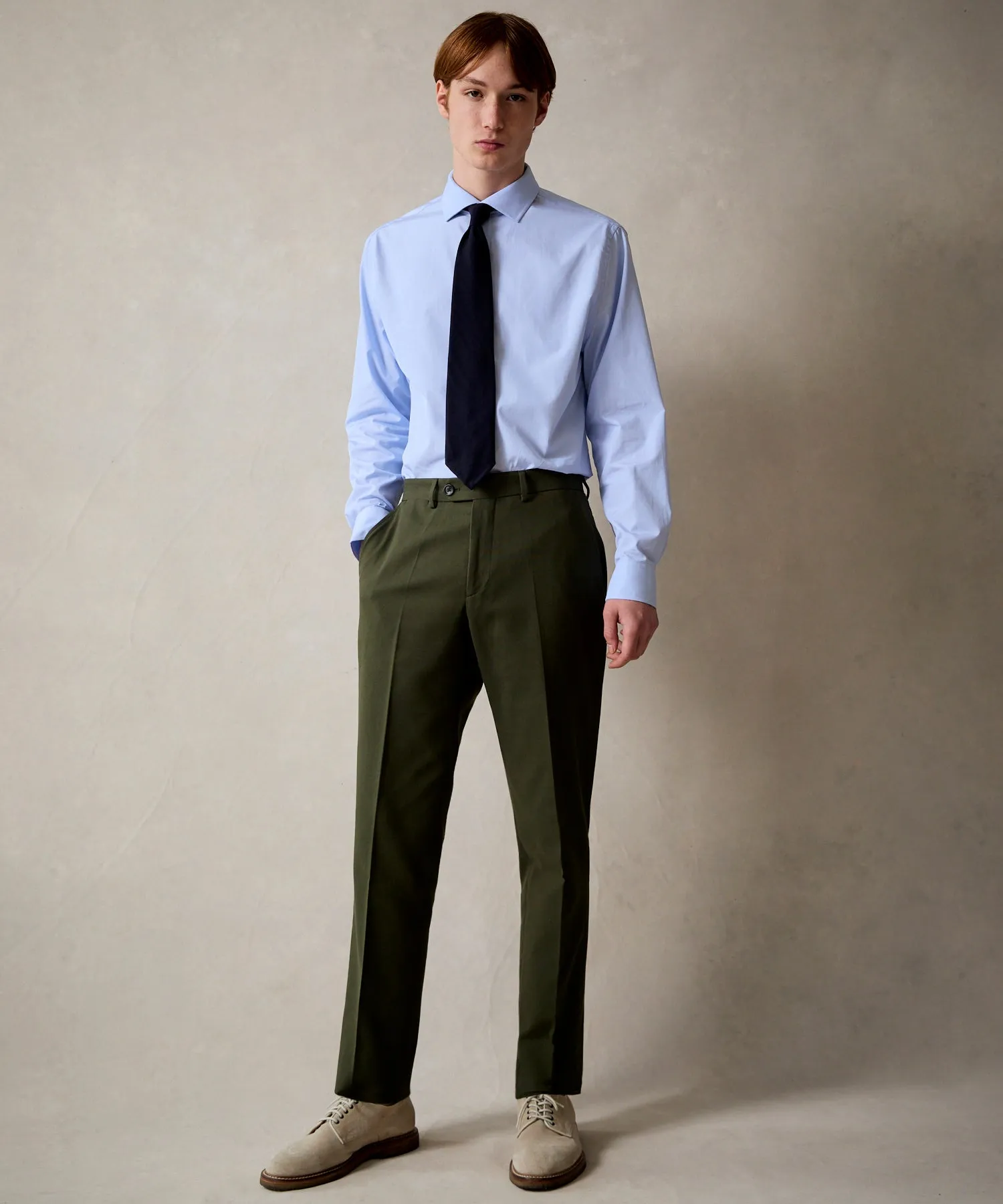 Italian Cotton Sutton Suit in Olive