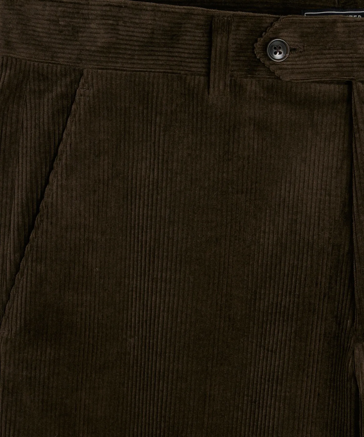 Italian Fine Wale Corduroy Sutton Trouser in Dark Brown