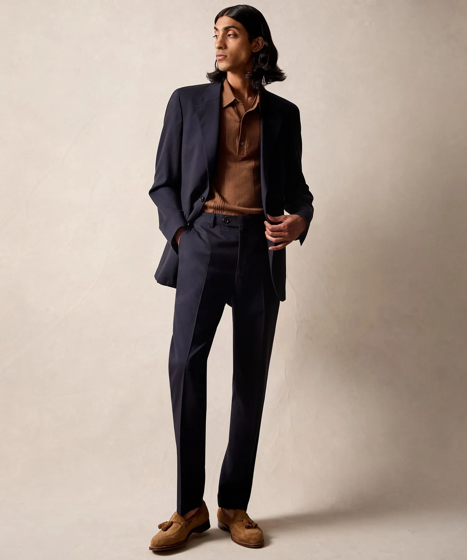 Italian Gabardine Sutton Suit in Navy