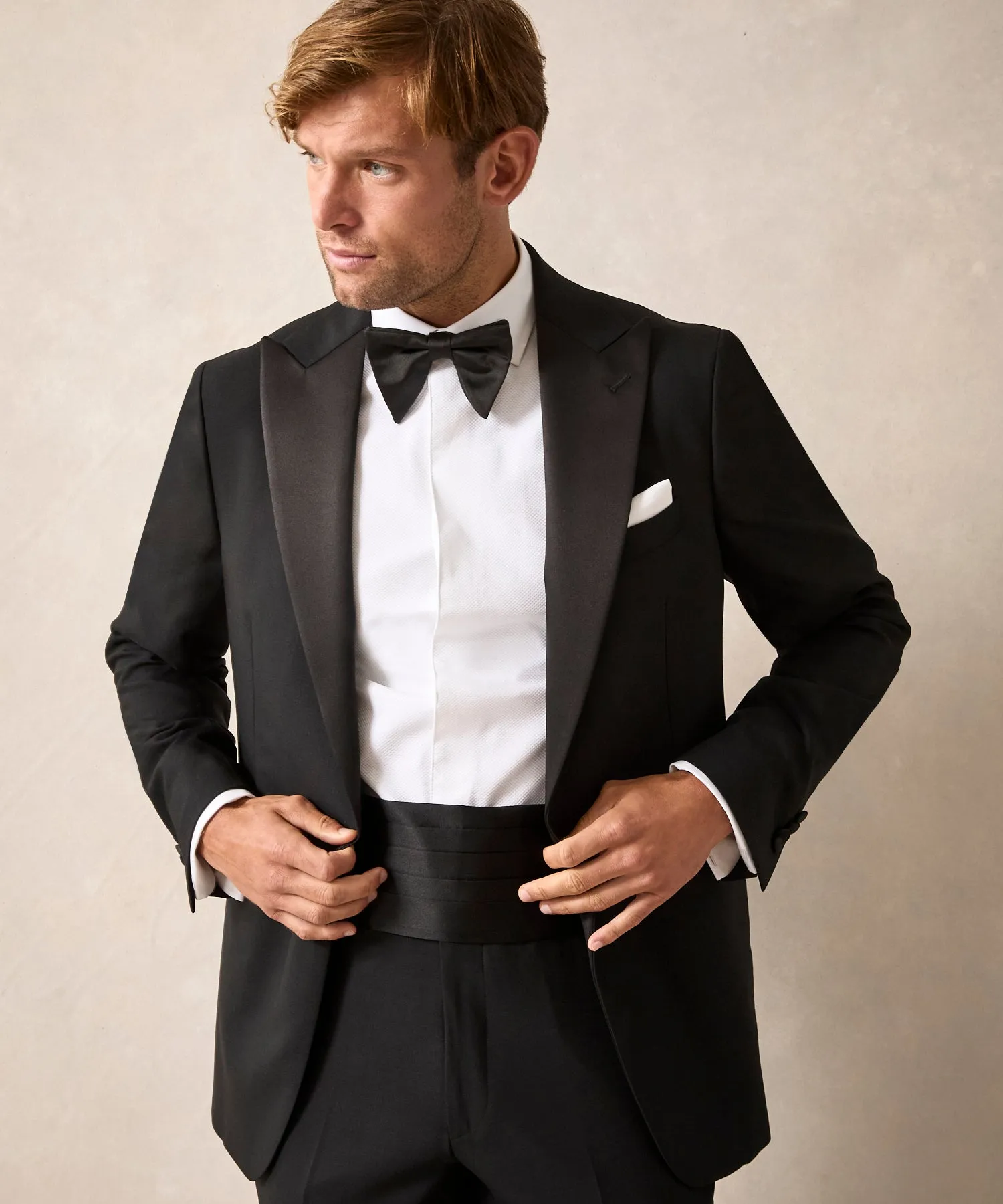 Italian Peak Lapel Tuxedo in Black