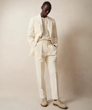 Italian Wide Wale Corduroy Suit in White