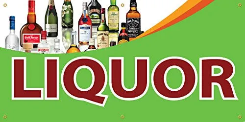 Liquor Full Color Vinyl Banner. Ready To Use