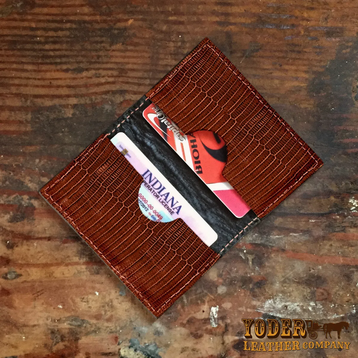 Lizard Brown Card Case