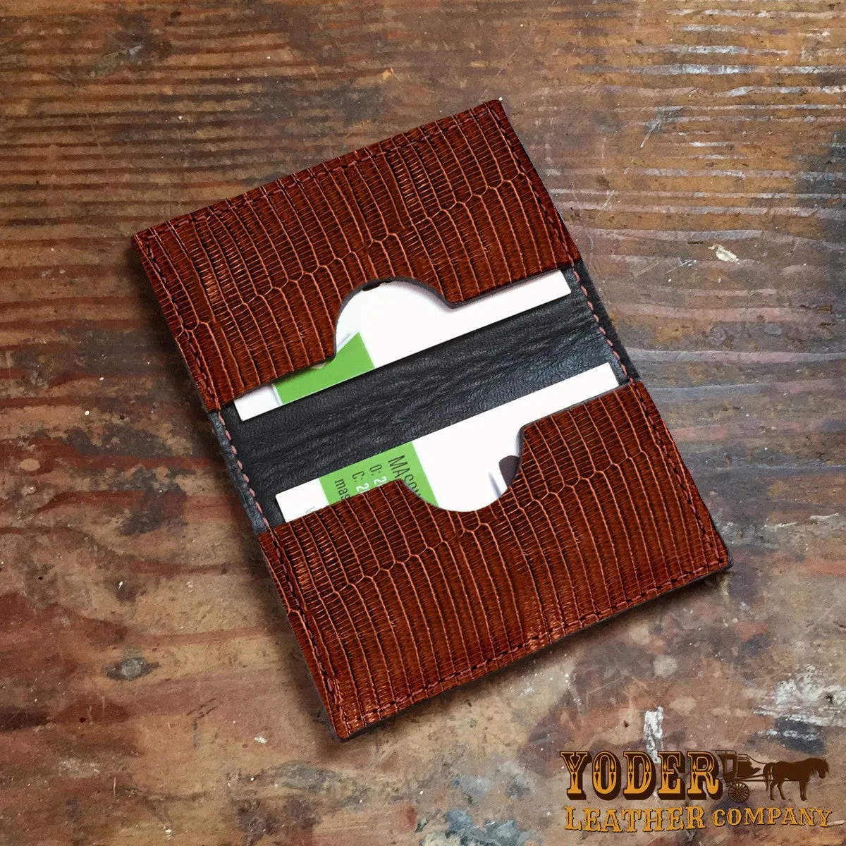 Lizard Brown Card Case