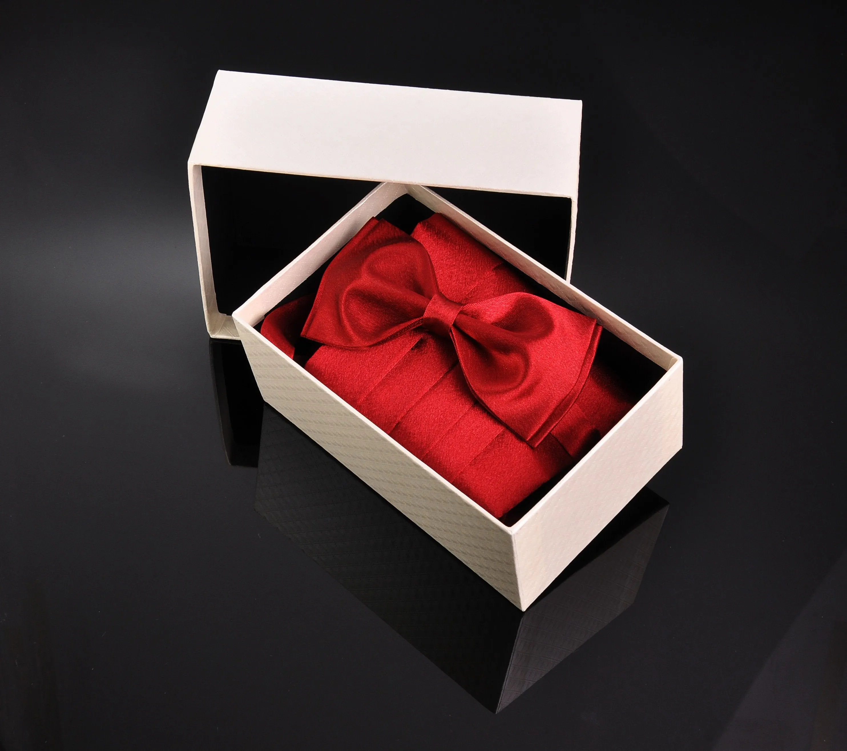 Men Wedding Satin Bow Tie and Cummerbund Set