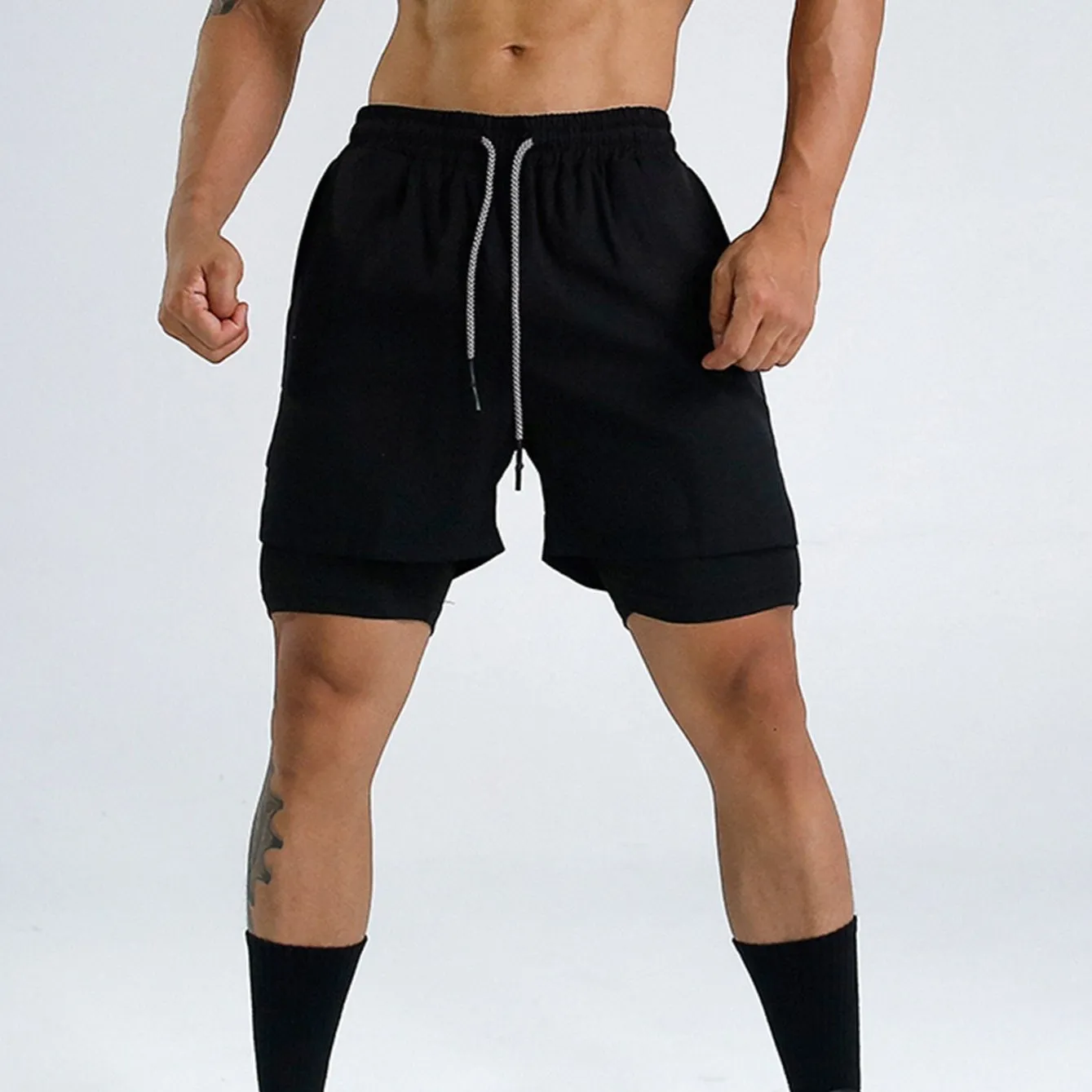 Men's Double Lined Slim-fit Shorts