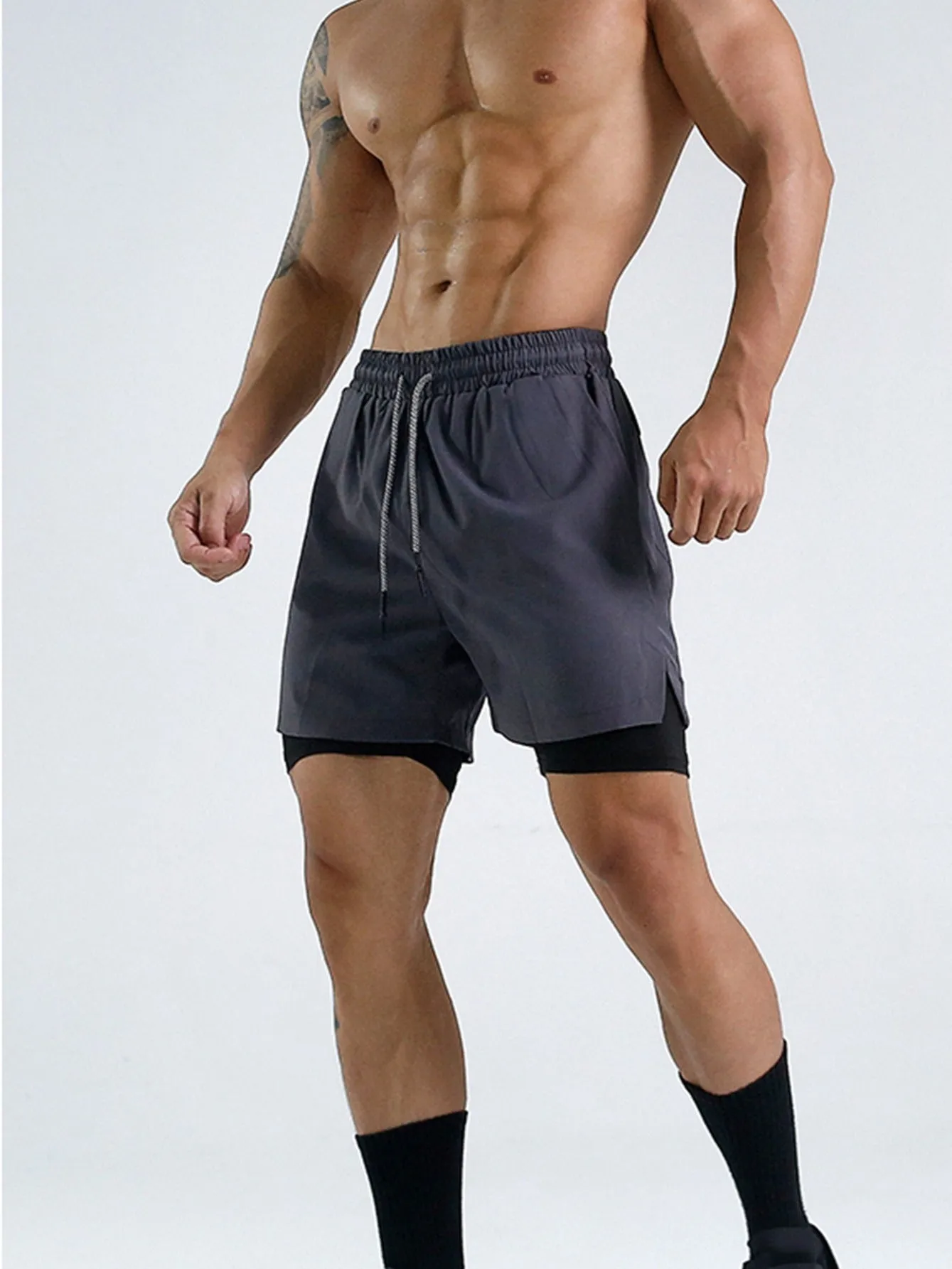 Men's Double Lined Slim-fit Shorts