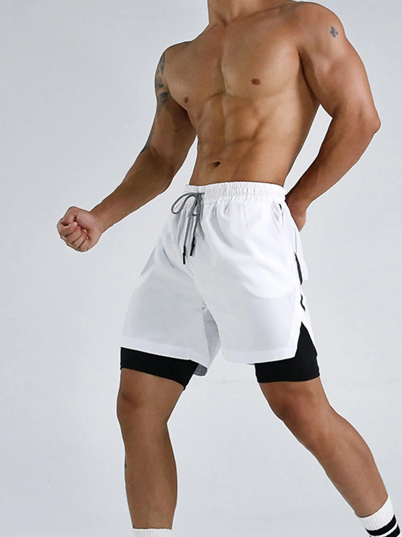 Men's Double Lined Slim-fit Shorts