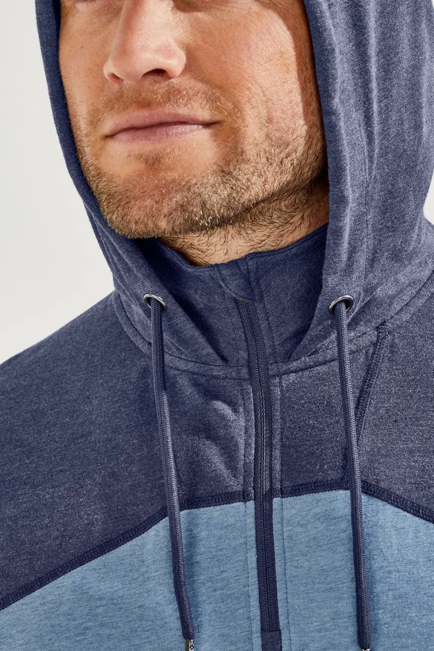 Men's LumaLeo Quarter-Zip Hoodie  |  Light Blue Colorblock