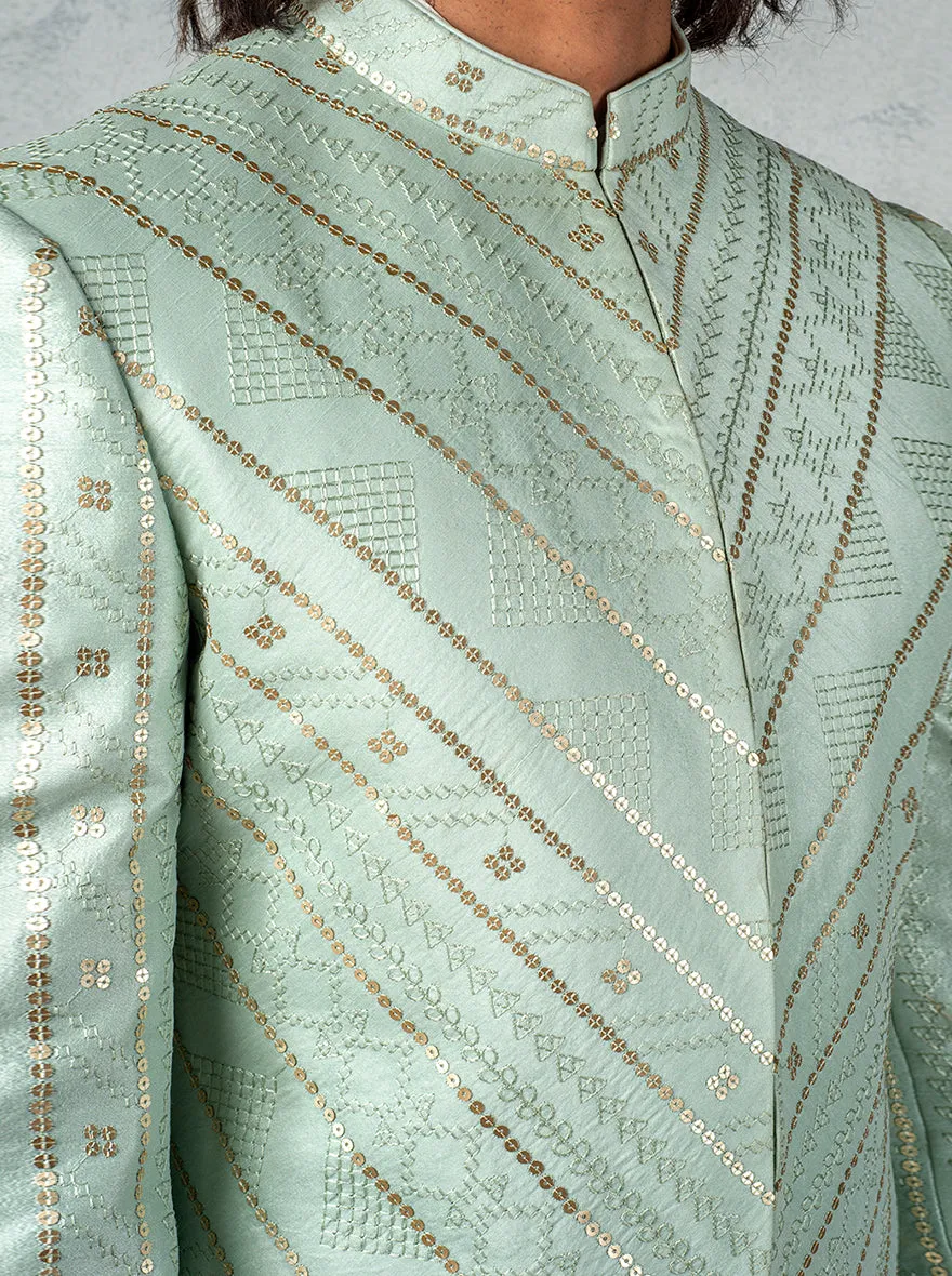 Mint Green Jodhpuri Suit | TULA