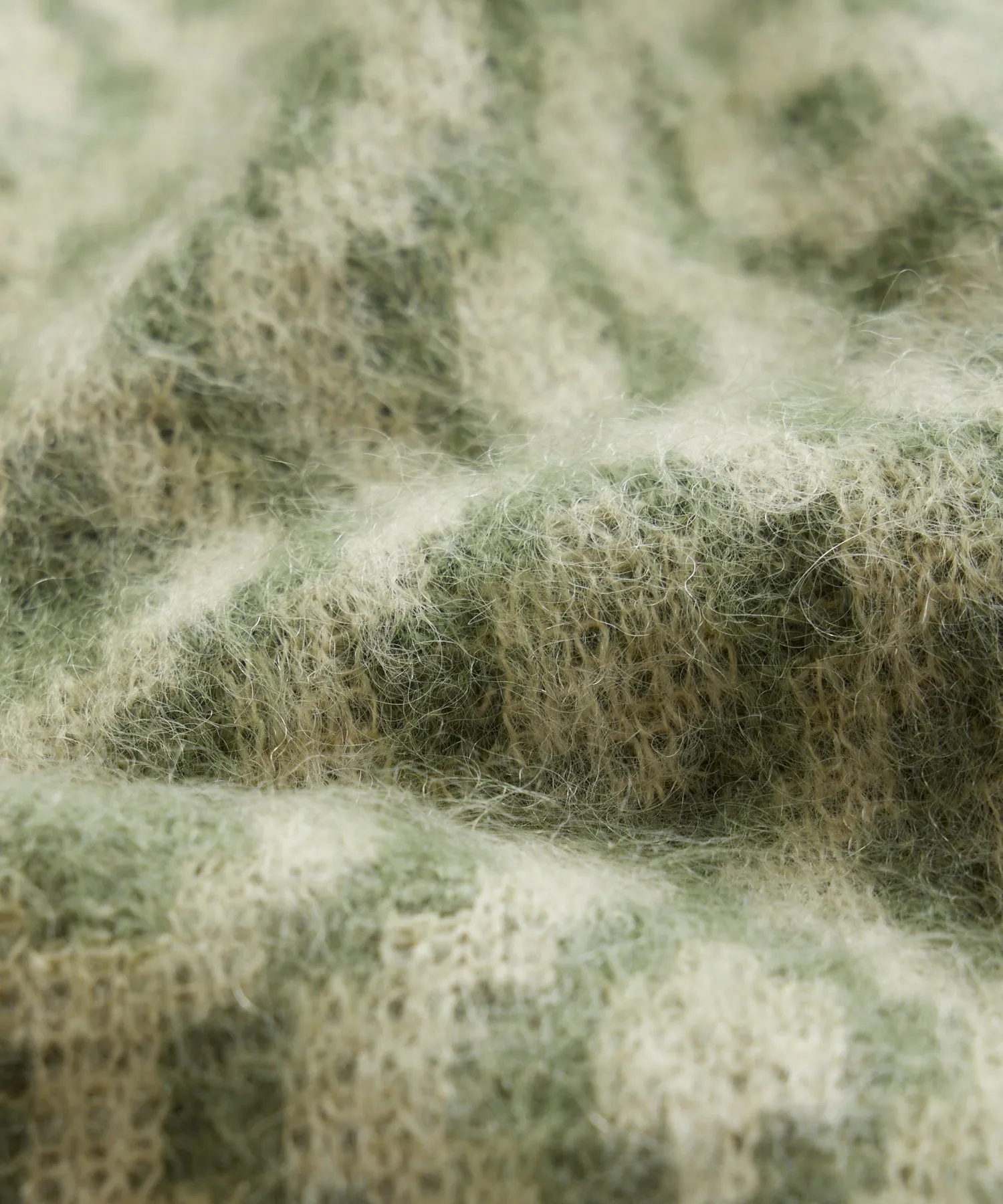 Mohair Geo Crewneck in Dusty Sage