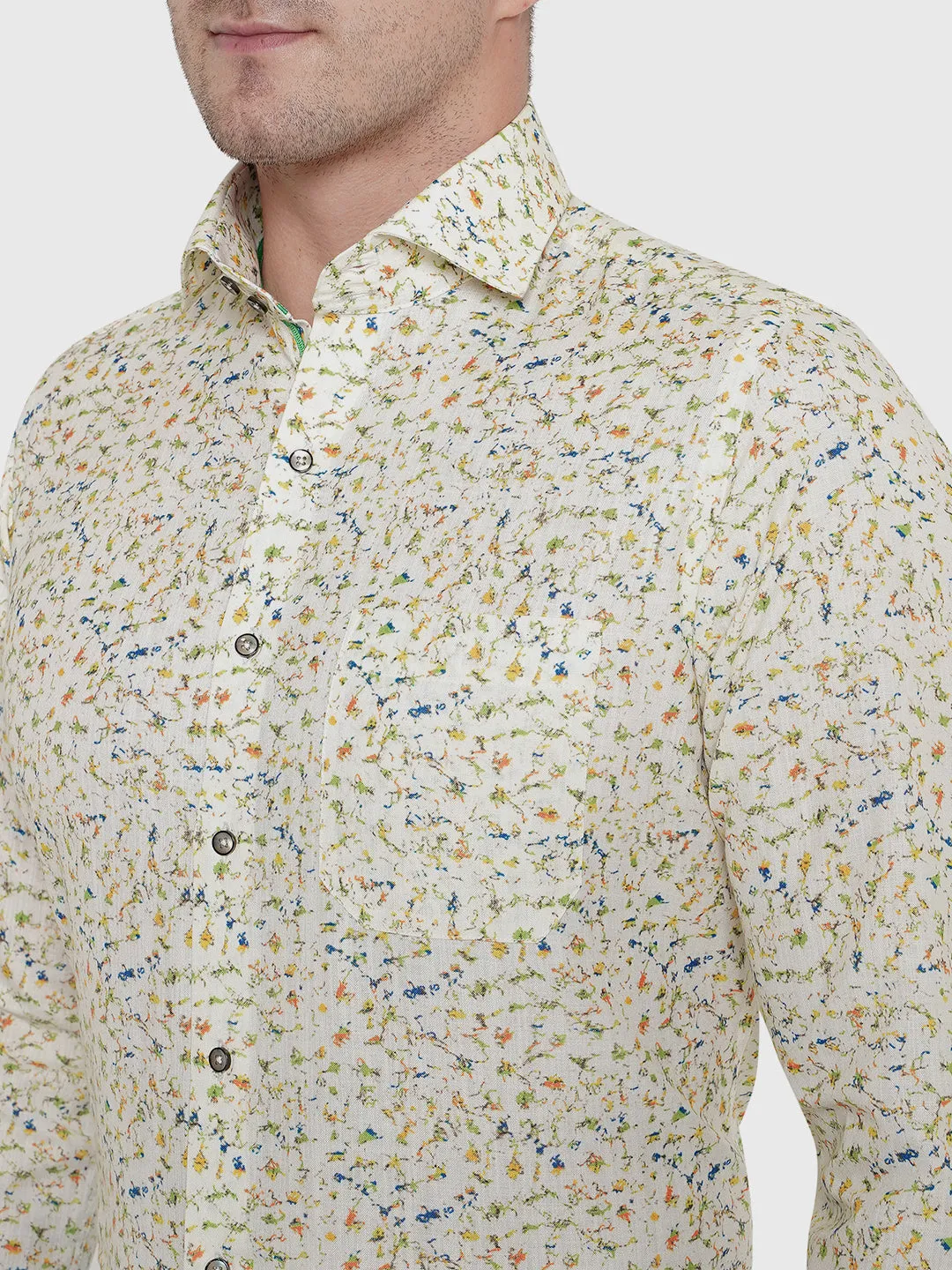 Multicolor Printed Slim Fit Party Wear Shirt | Greenfibre