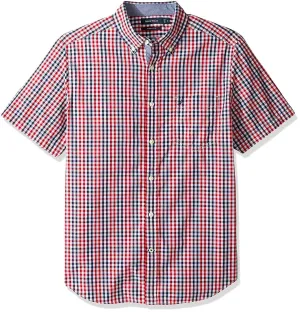 Nautica Men's Standard Short Sleeve Classic Fit Multi Color Plaid Button Down Shirt