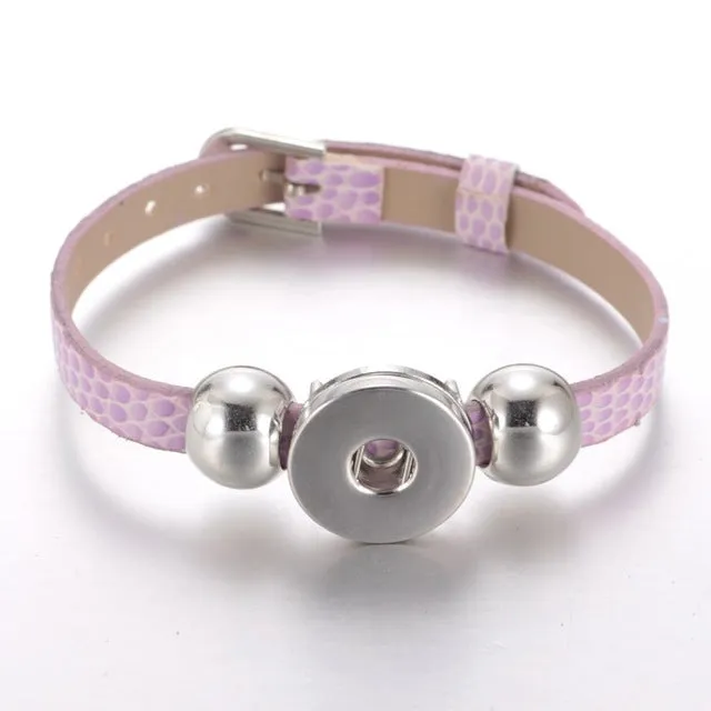 New Arrivals 15 Cols Cheaper PU Leather DIY Armband 18mm Snap Button Bracelet Jewelry SZ0281