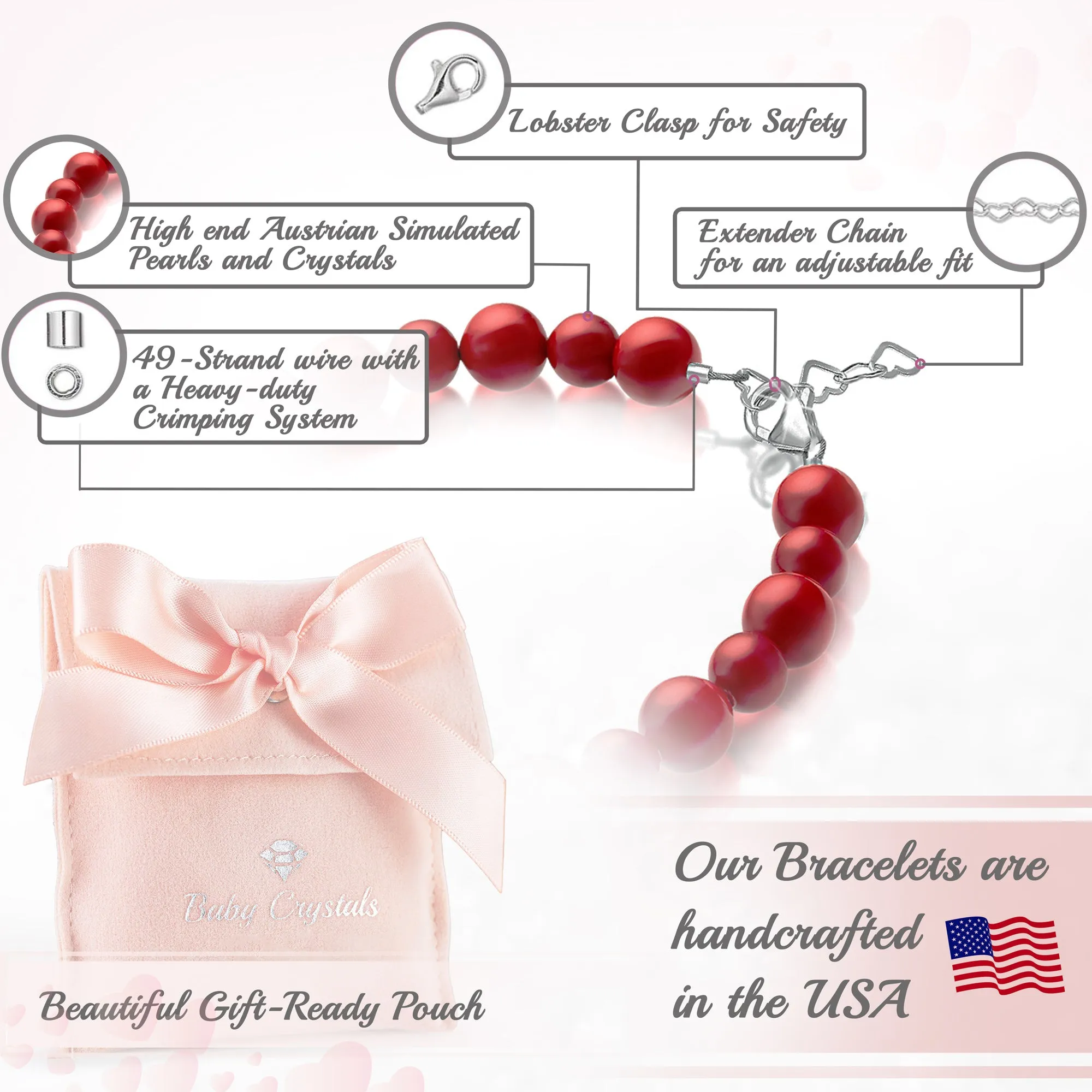 NewBorn Baby Girl Red Bracelet for protection