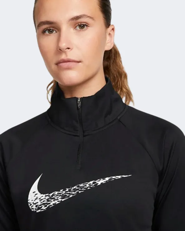 Nike Dri-Fit Swoosh Women Running Long Sleeve Black/White Dm7769-010