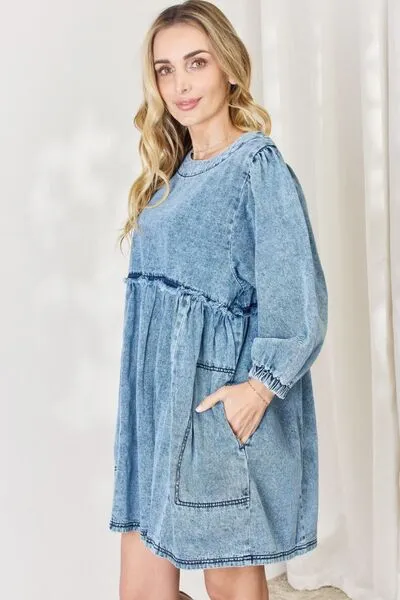 Oversized Denim Babydoll Dress