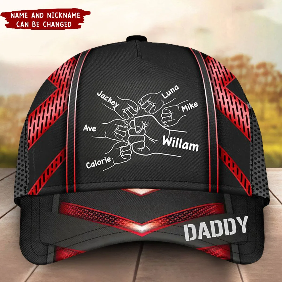 Papa Daddy Kids Hands To Hands Personalized Cap