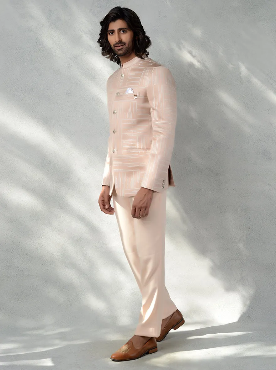 Peach & Cream Jodhpuri Suit | JadeBlue