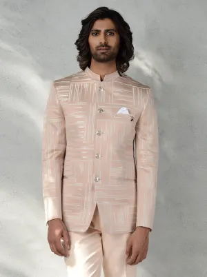 Peach & Cream Jodhpuri Suit | JadeBlue