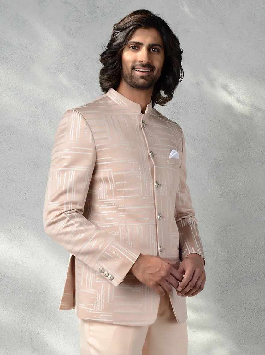 Peach & Cream Jodhpuri Suit | JadeBlue