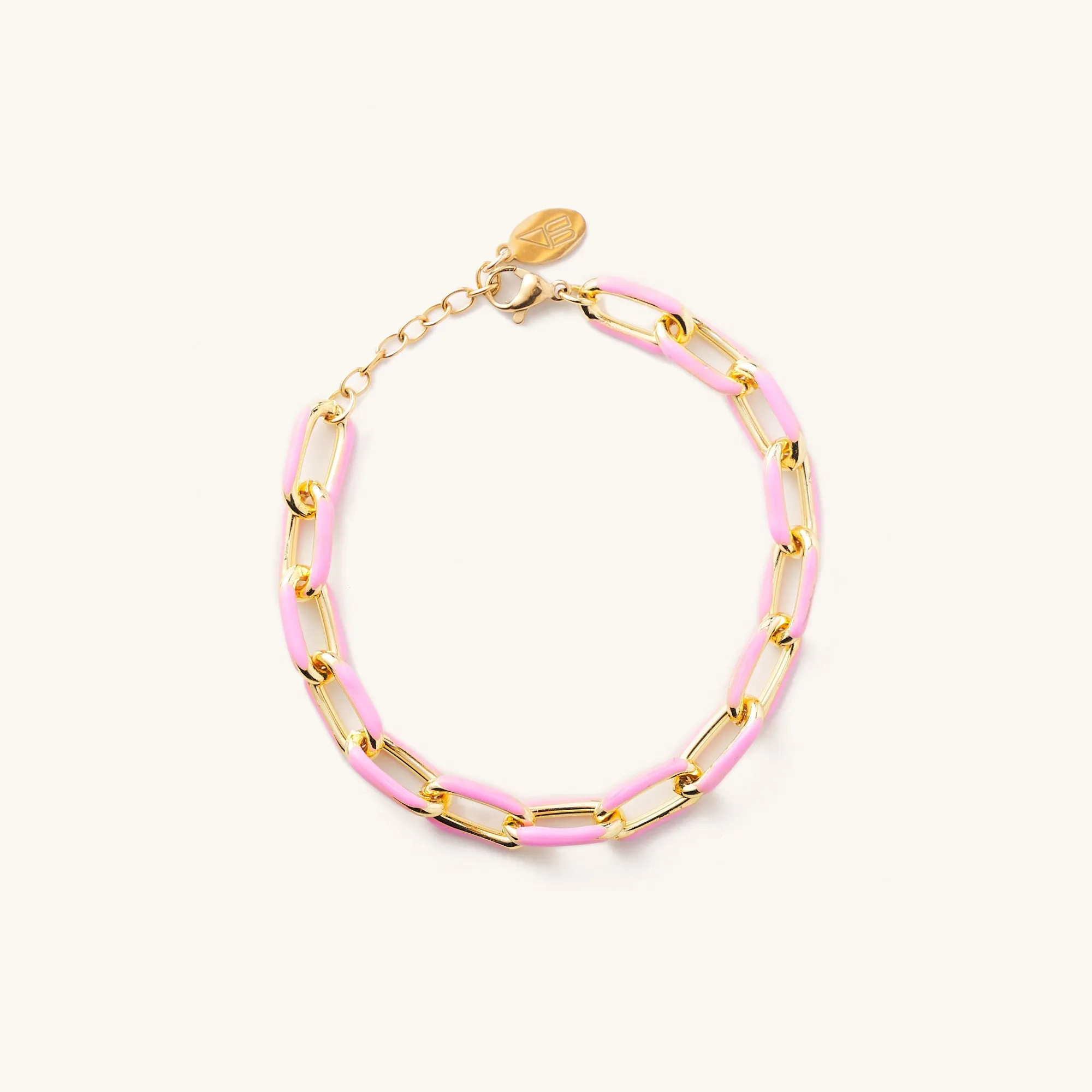 Penny Pink Acrylic Chain Bracelet