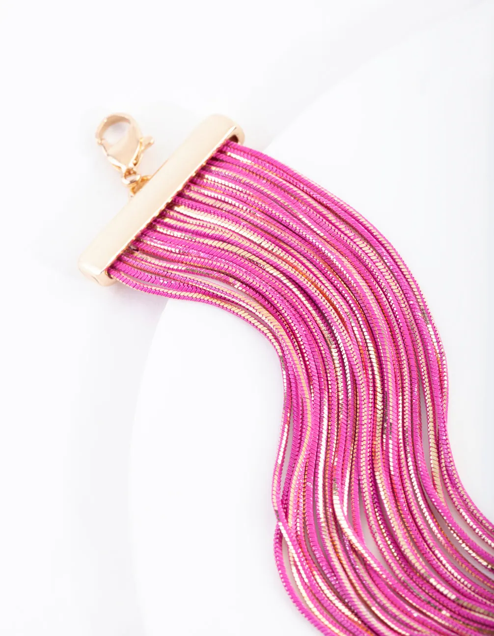 Pink Diacut Chain Bracelet