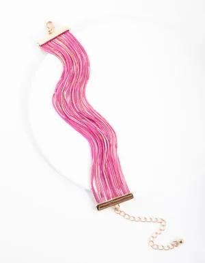 Pink Diacut Chain Bracelet