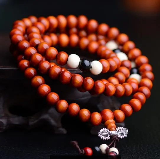 pulseras 108 beads 8mm Natural Sandalwood Buddhist Buddha Wood Prayer Bead Mala Unisex Men bracelets & bangles jewelry bijoux