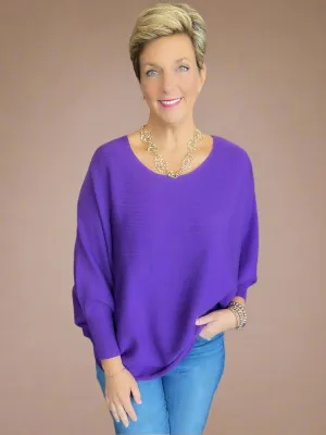 Purple Dolman Sleeve Sweater