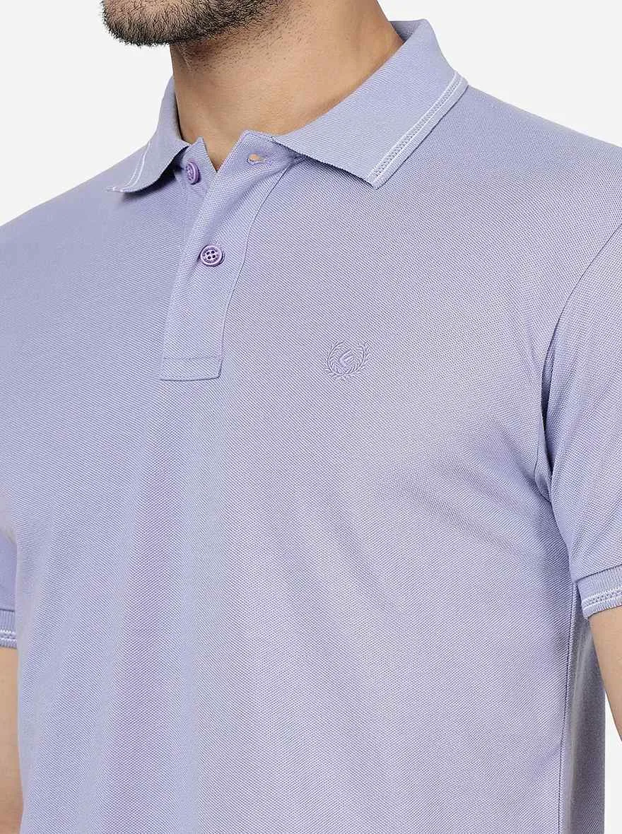 Purple Solid Slim Fit Polo T-Shirt | Greenfibre