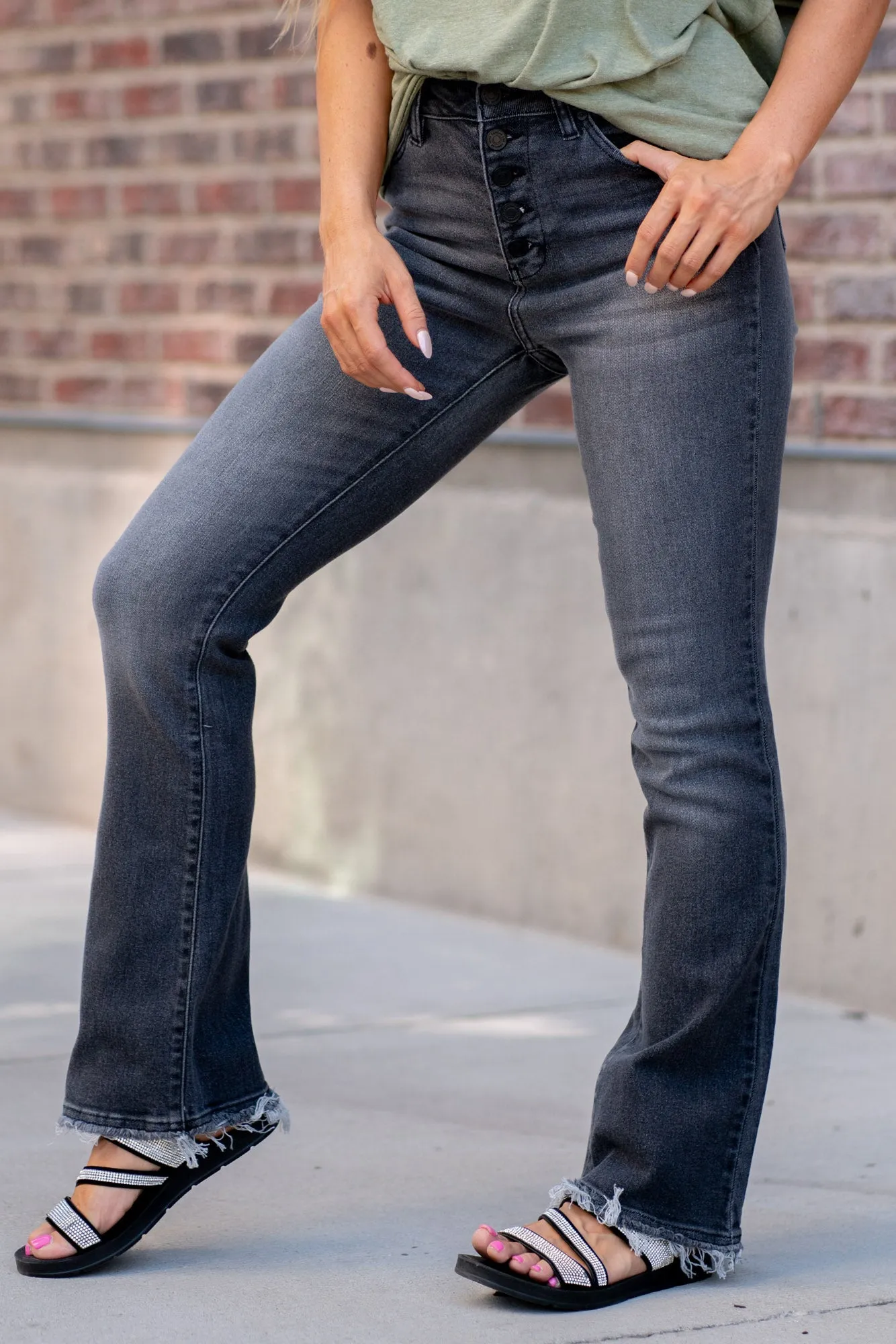 Rainn Ultra High Rise Flare Jeans