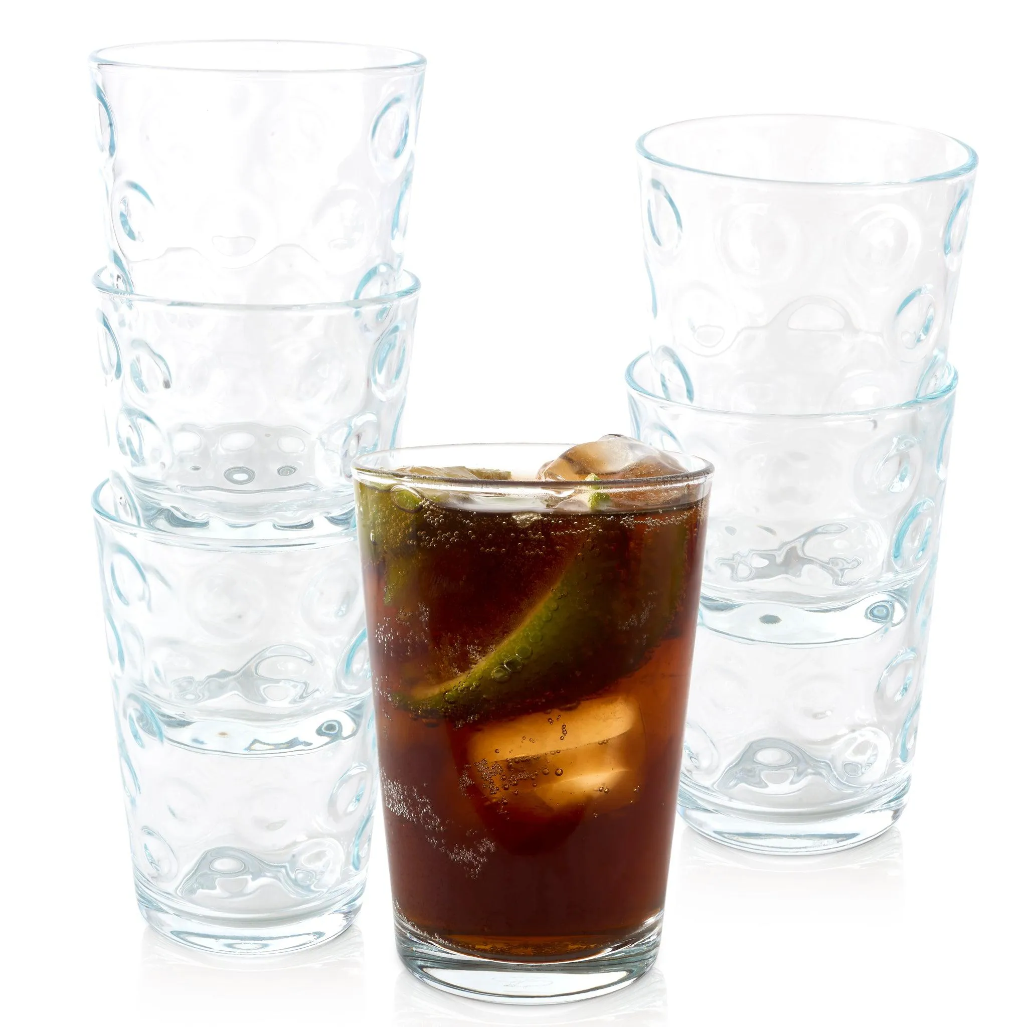 Set of 6 Ring Drinking Glasses - 20CL