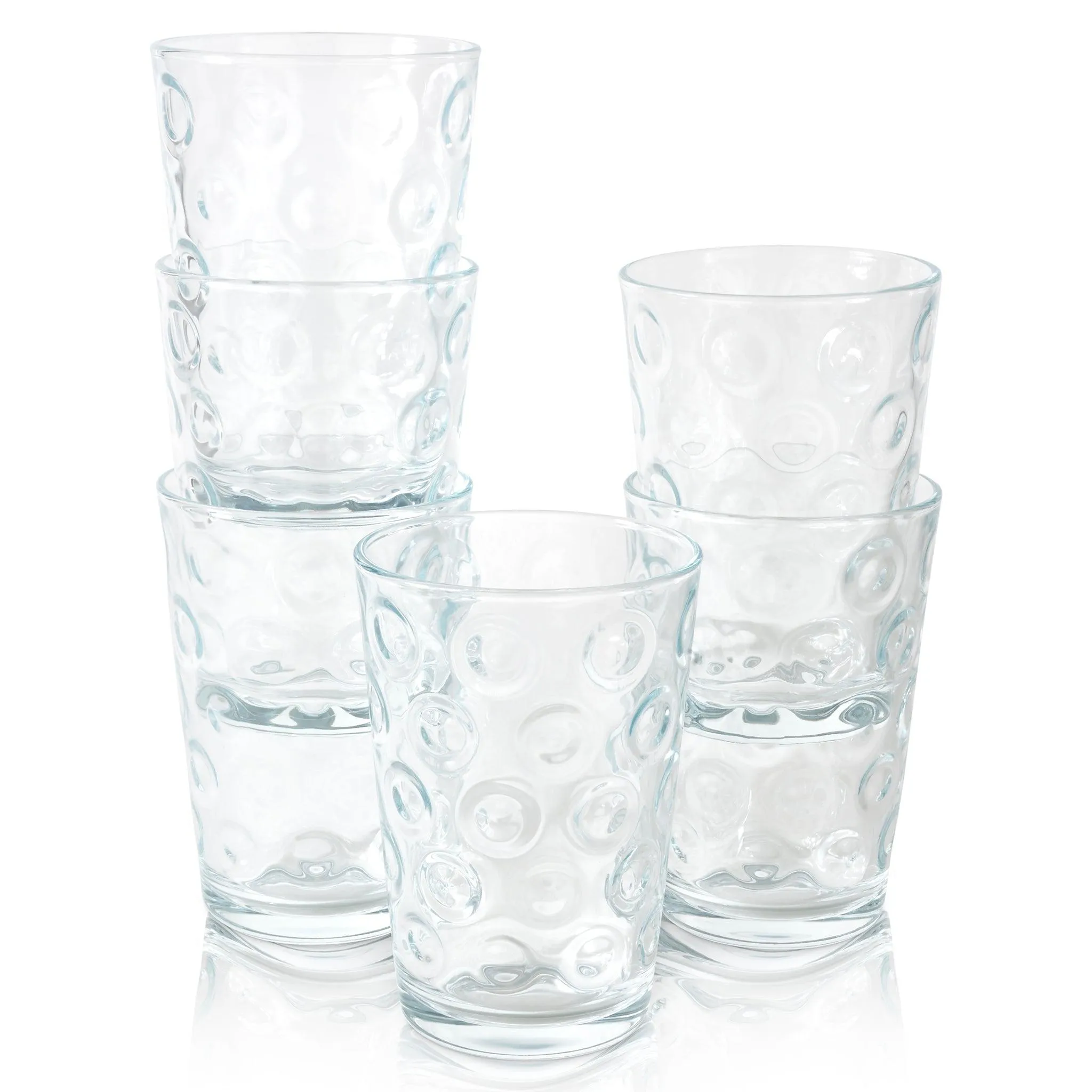 Set of 6 Ring Drinking Glasses - 20CL