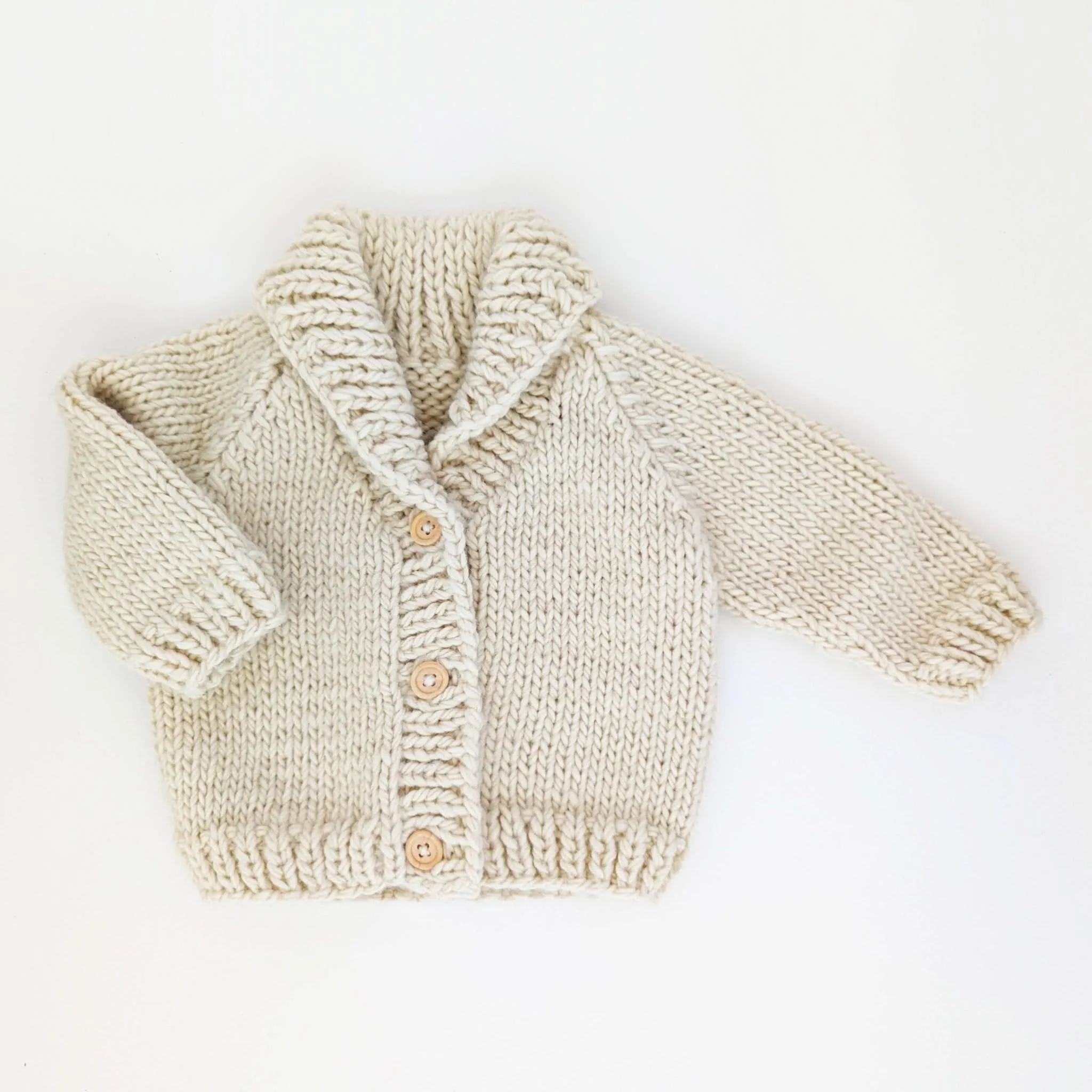 Shawl Collar Natural Cardigan Sweater (18-24)