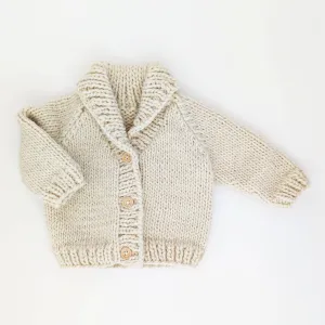 Shawl Collar Natural Cardigan Sweater (18-24)