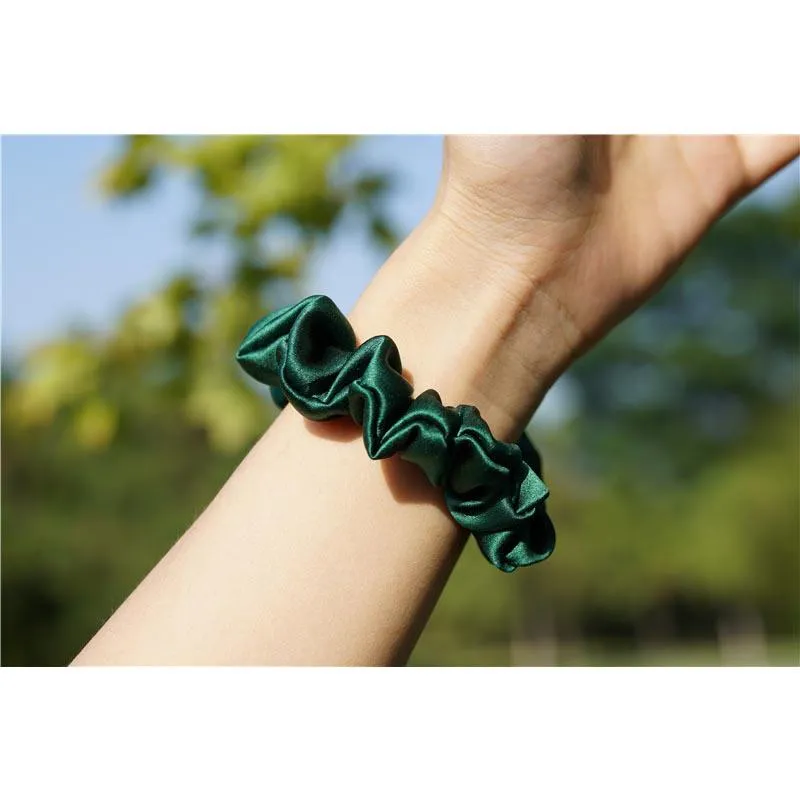 Silk Scrunchies Classic Dark Green