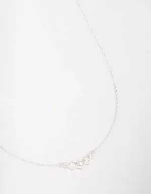 Silver Graduating Diamante Chain Necklace