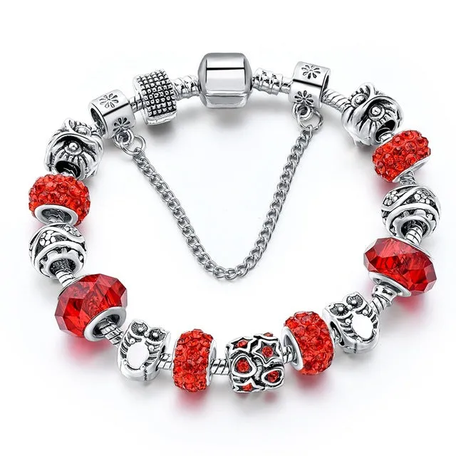 Silver Plated Handmade Charm Bracelets For Women Owl Star Charm Bracelets & Bangles Girl Pulseras SBR160084