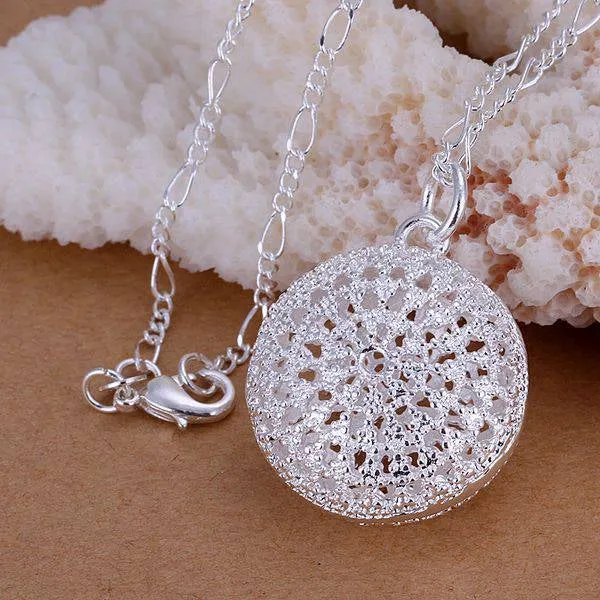 silver plated Jewelry Pendant Fine Fashion Cute 925 jewelry silver plated Round Bag Necklace Pendants Top Quality CP136