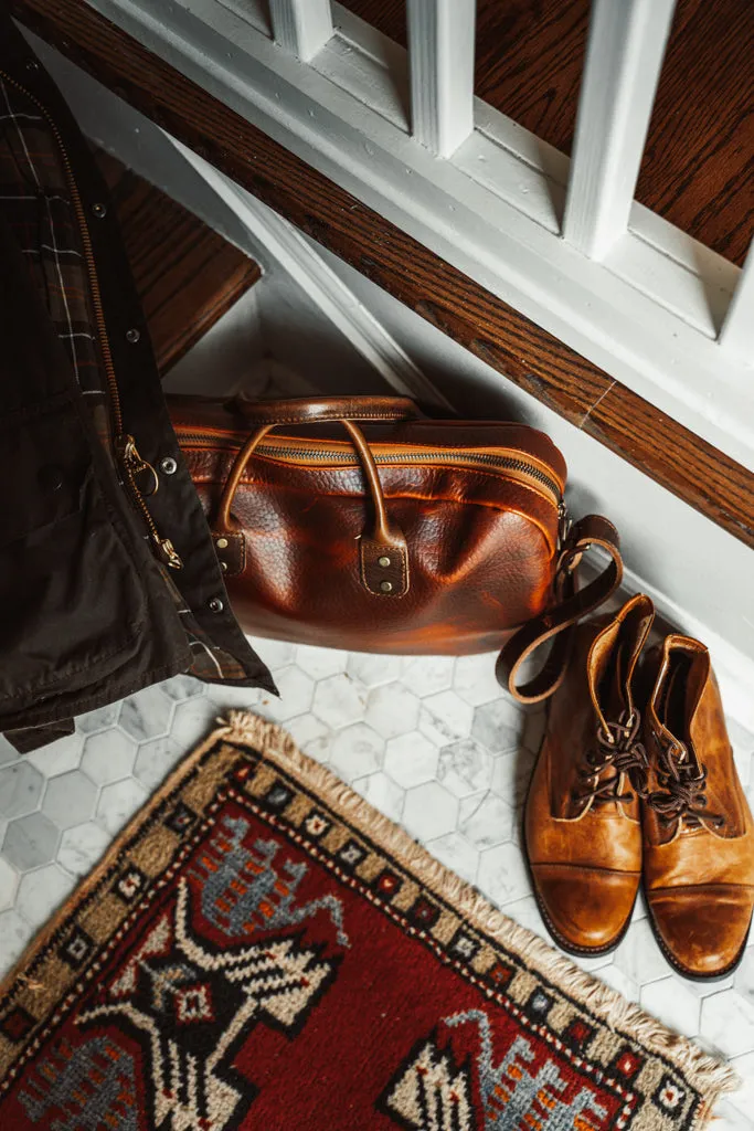 Slim Briefcase in Tan Shrunken Buffalo Leather