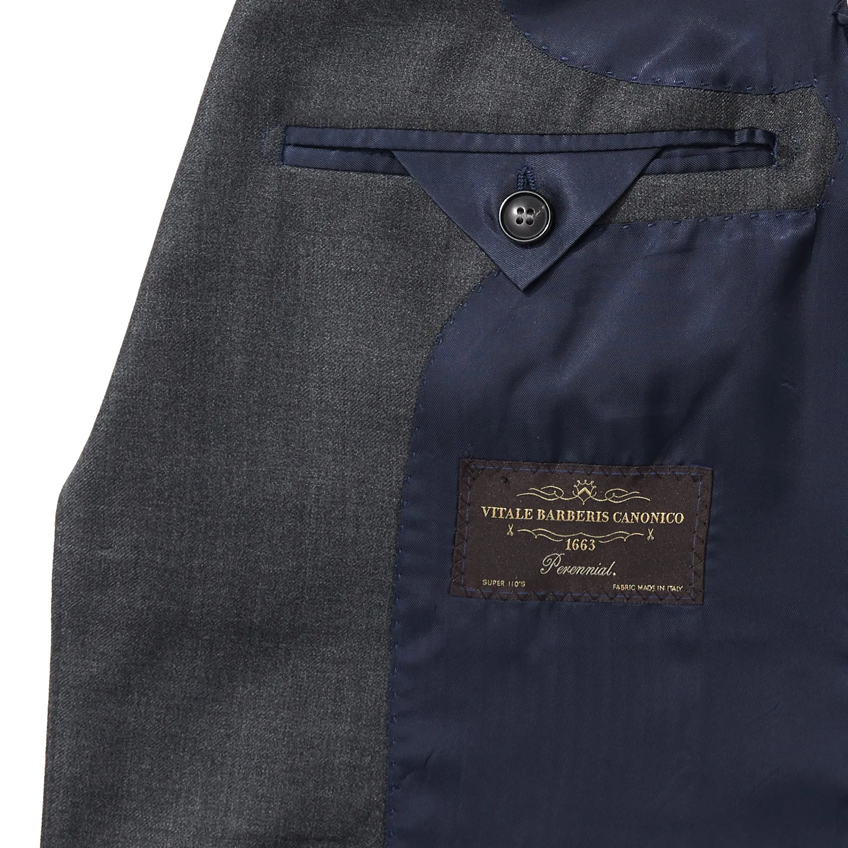 Slim Italian Wool Suit- Dark Gray